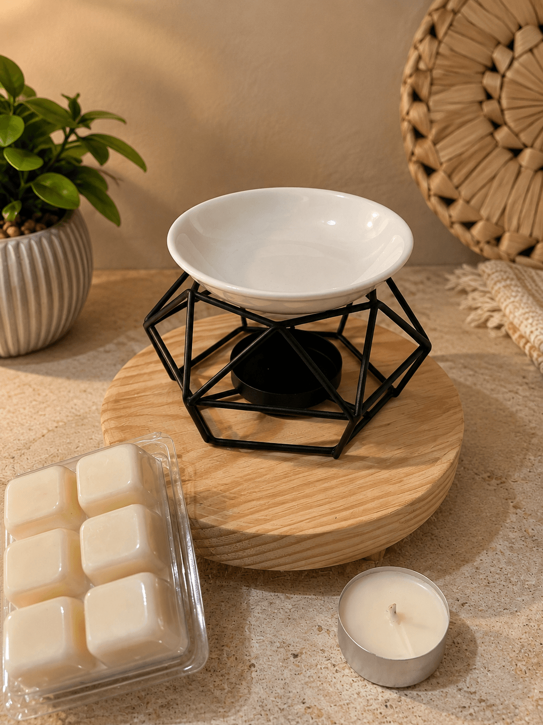 Quemador Geométrico para Wax Melts HEBRA Essence