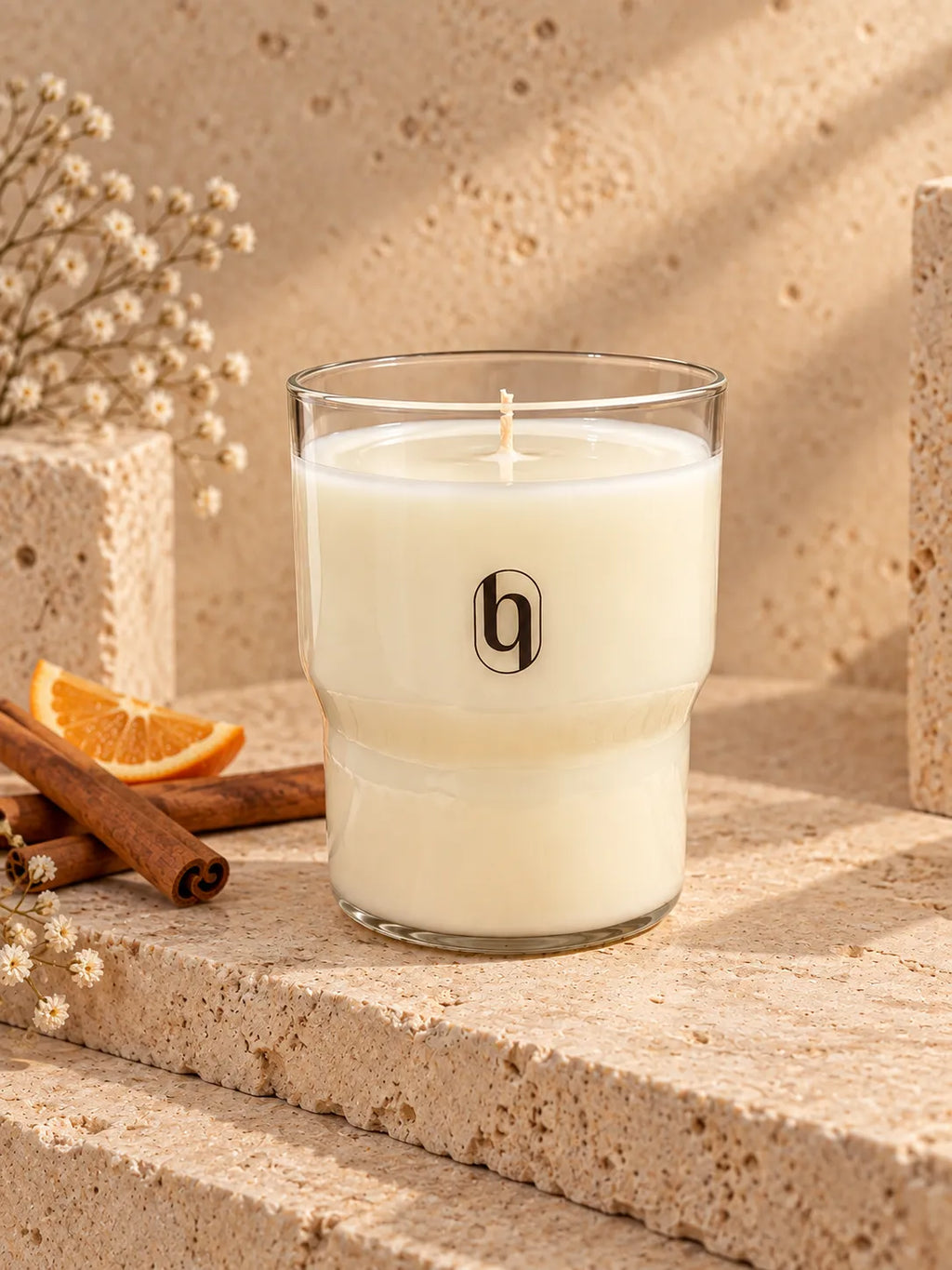 Vela artesanal de naranja y canela de Hebra Essence