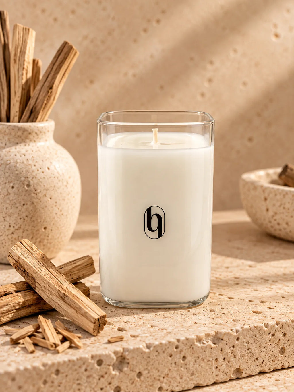 Vela de Palo Santo artesanal de Hebra Essence
