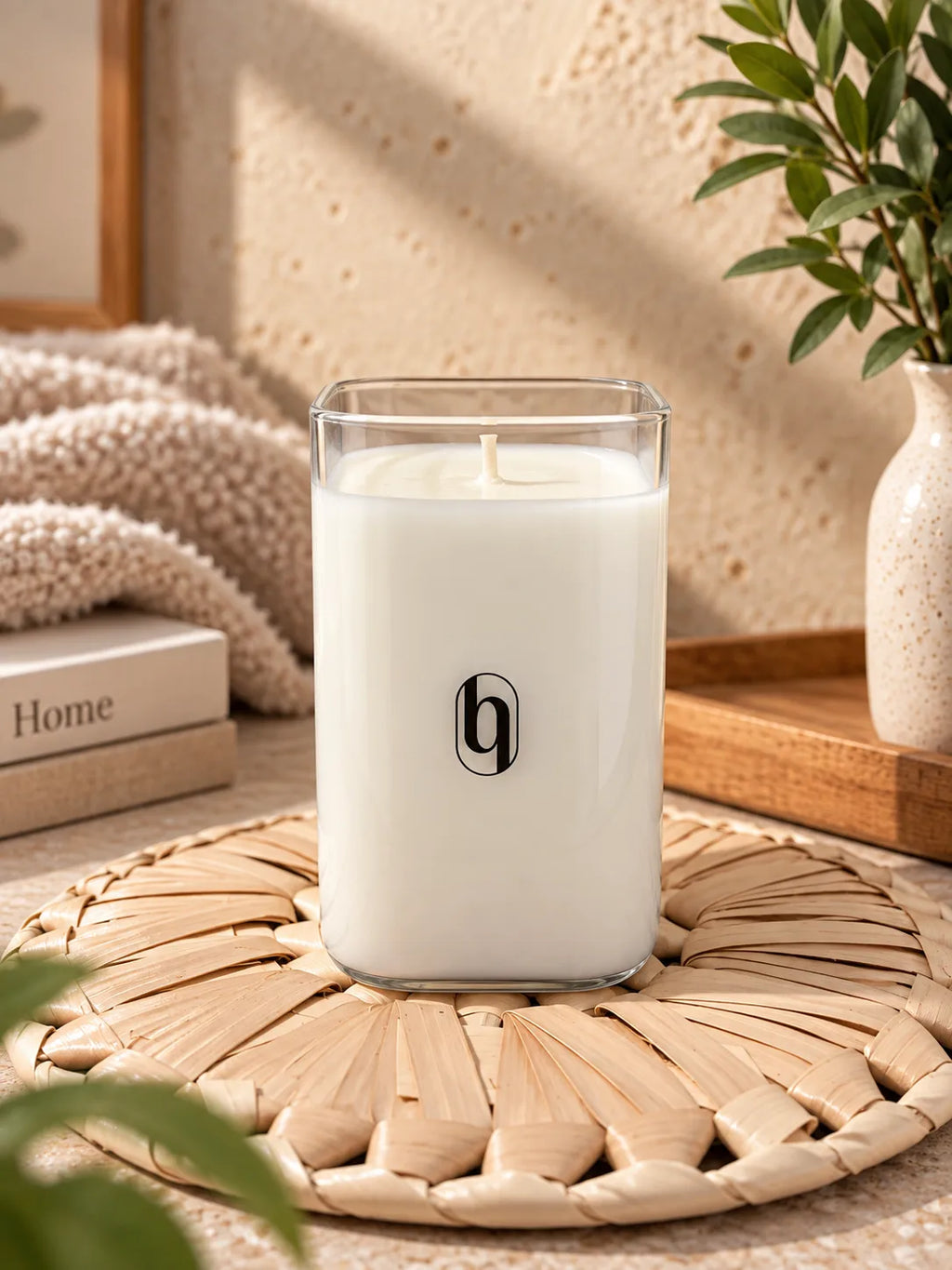 Vela aromática de Palo Santo en vaso de cristal – Hebra Essence