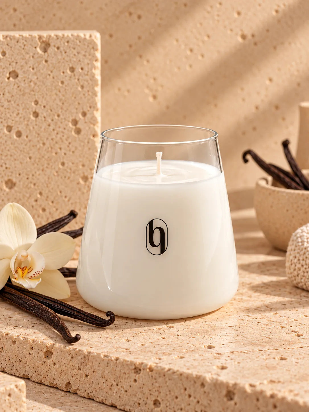 Vela de vainilla artesanal de Hebra Essence